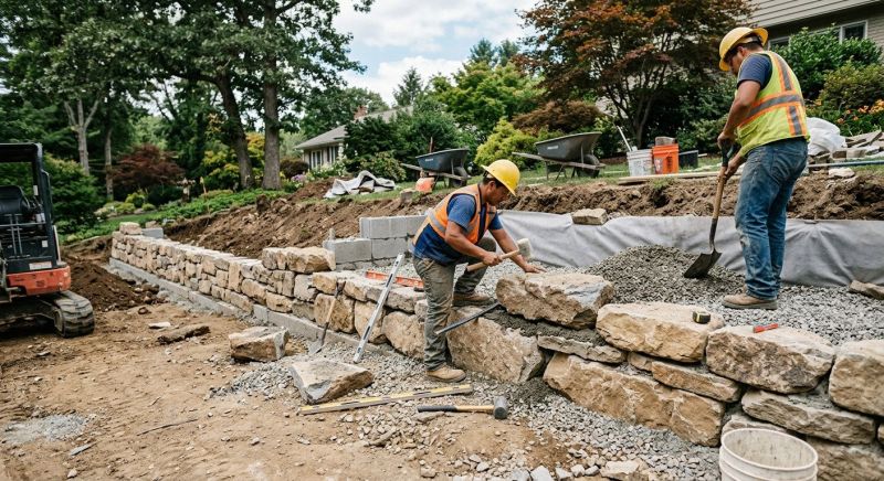 Block Retaining Wall Installation in Kissimmee, FL