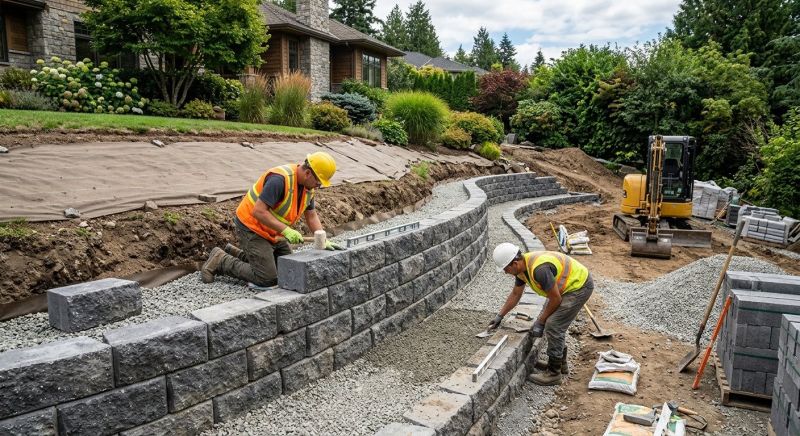 Block Retaining Wall Installation in Sanford, FL