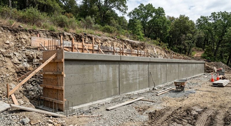 Retention Wall Construction in Rockwall, TX