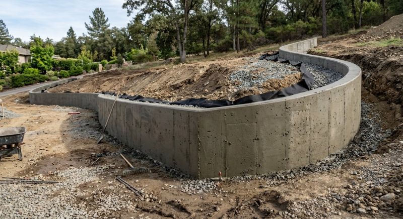 Retention Wall Construction in Rockwall, TX